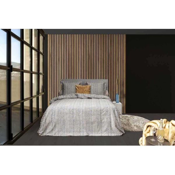 Hnl Biancheria Da Letto In Raso Gatsby A Righe Multi 135X200 Cm + 80X80 Cm-image