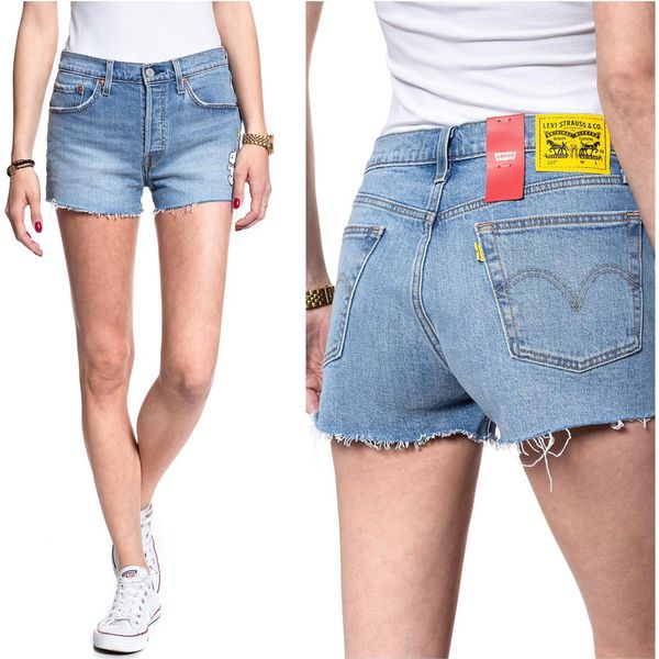Levi's Donna, Pantaloncini 501 Short, Vestibilità Regolare, W25, Blu, Pantaloncini, Pantaloni,-image