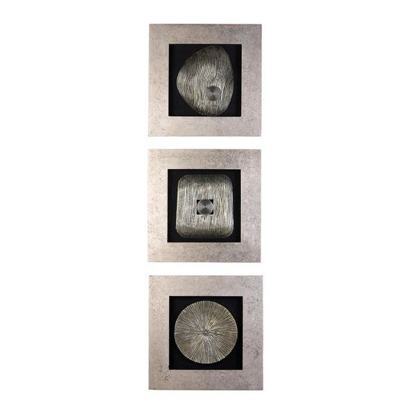 Gilde Bild, Quadratisch, "Versity"", Mdf, Schwarz, Silberfarben, Ve 3, 3 StüCk Wie Abgebildet,, B. 45 Cm, H. 45 Cm 51603"-image
