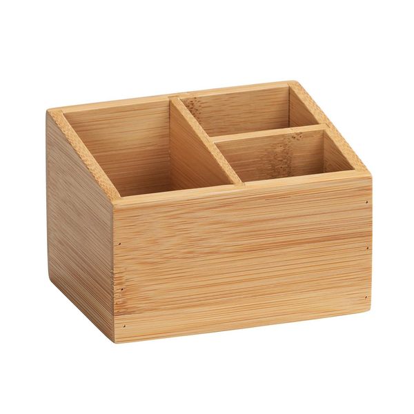 Wenko Organizzatore In Bambù Terra Box Scomparti Per Il Bagno Cucina Ospiti Wc-image