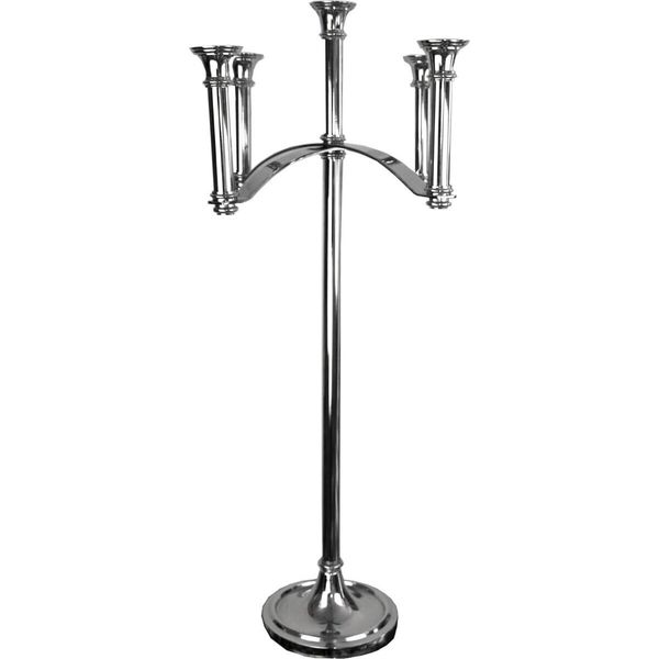 Casa Padrino Portacandele Argento 47 X 47 X H. 101,5 Cm - Portacandele In Alluminio Art Deco-image