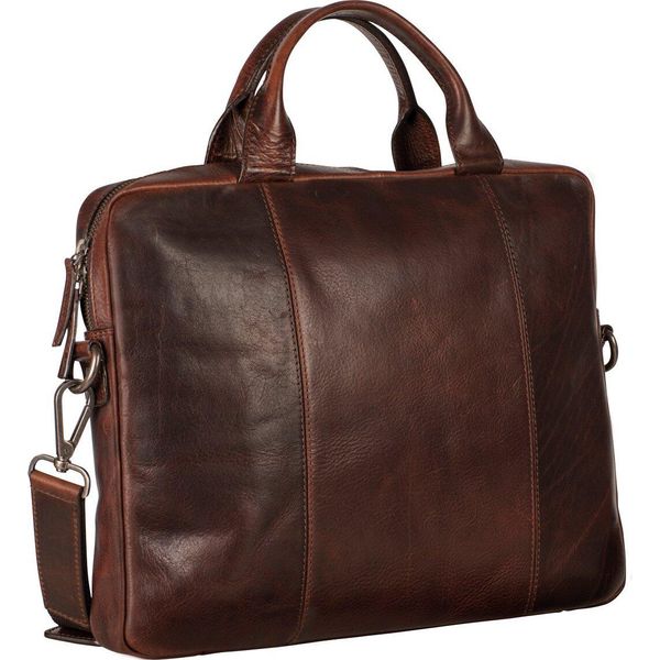 Leonhard Heyden Cartella Borsa Da Ufficio Con Scomparto Per Laptop Roma Slim Zipped Briefcase 1 Compartment Brown Marrone-image