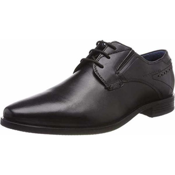 Bugatti Scarpa Bassa Da Uomo Stringata In Vera Pelle Nera, Uomo:47 Eu-image