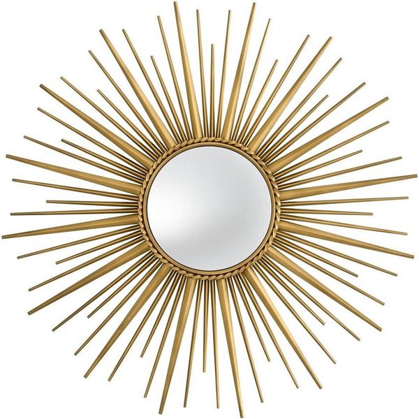 Casa Padrino Specchio Oro Antico Ø 96 Cm - Specchio Da Parete In Acciaio Inox Con Vetro Convesso A Specchio - Qualità-image