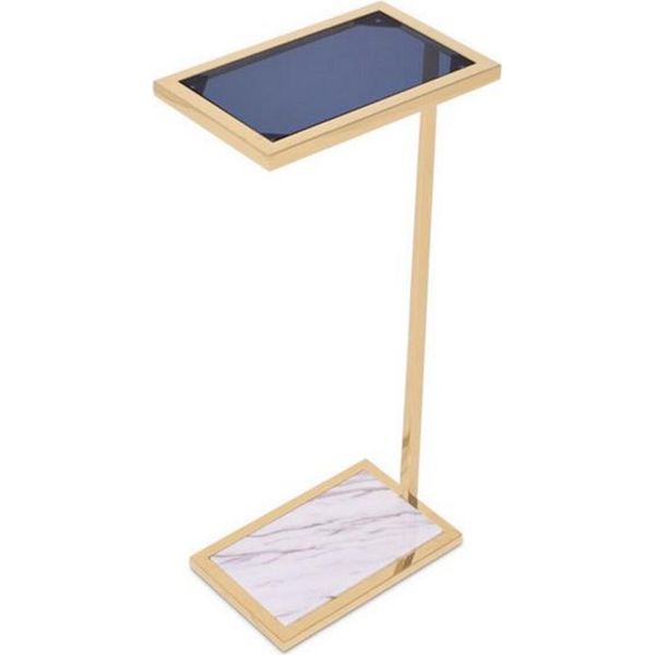 Casa Padrino Tavolino Oro / Nero / Bianco 31 X 20 X H. 72 Cm - Mobili Di Design-image
