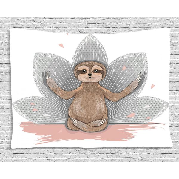Abakuhaus Arazzo Pigro, Piccola Meditazione Sull'inerzia, Soggiorno Camera Da Letto Casa Arazzo In Raso Setoso, 150 X 100 Cm, Marrone Grigio Rosa-image