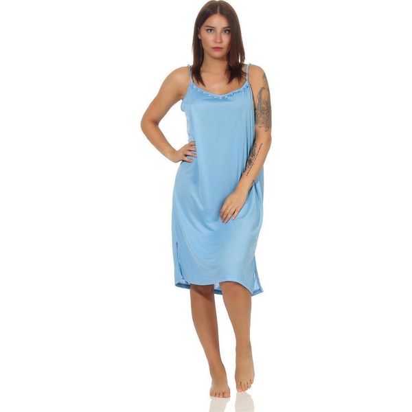 Camicia Da Notte Da Donna, Camicia Da Notte Estiva Senza Maniche; Blu Chiaro M-image