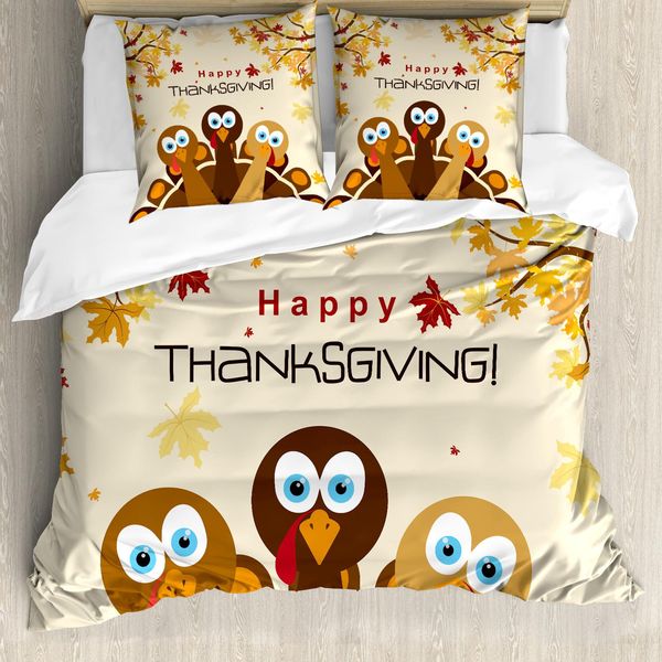 Abakuhaus Copripiumino In Tessuto Di Tacchino, Autumn Leaves Animali, Antiacaro, Adatto A Chi Soffre Di Allergie, Con Federe, 155 Cm X 220 Cm - 80 X 80 Cm, Multicolore-image