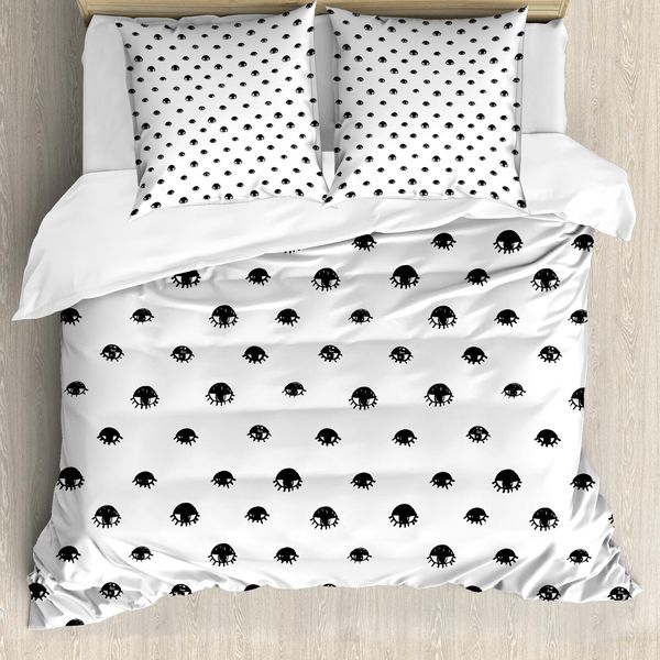 Abakuhaus Copripiumino Wimper, Sketchy Black Eyes, Antiacaro, Adatto A Chi Soffre Di Allergie, Con Federe, 155 Cm X 220 Cm - 80 X 80 Cm, Bianco E Nero-image