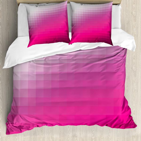 Abakuhaus Copripiumino Rosa Shocking, Mosaico Moderno, Antiacaro, Adatto A Chi Soffre Di Allergie, Con Federe, 200 Cm X 200 Cm - 80 X 80 Cm, Rosa Viola Scuro-image