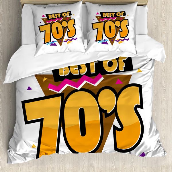 Abakuhaus Copripiumino 70S Party, Stile Anni '70 Retrò, Antiacaro, Adatto A Chi Soffre Di Allergie, Con Federe, 155 Cm X 220 Cm - 80 X 80 Cm, Multicolore-image