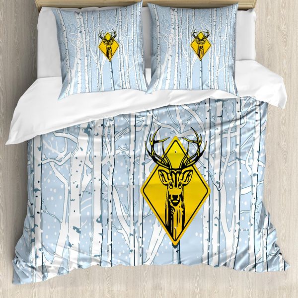 Abakuhaus Copripiumino Jagd, Achtung Deer, Antiacaro, Adatto A Chi Soffre Di Allergie, Con Federe, 155 Cm X 220 Cm - 80 X 80 Cm, Multicolore-image