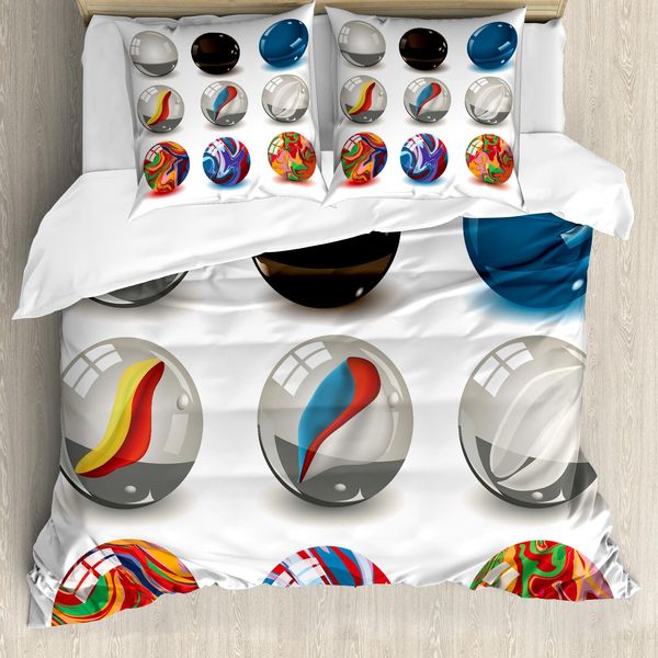 Abakuhaus Pearls Copripiumino, Marbles Blase Opera D'arte, Antiacaro Adatto A Chi Soffre Di Allergie Con Federe, 200 Cm X 200 Cm - 80 X 80 Cm, Multi-image