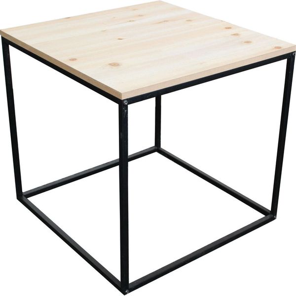 Tavolino 45X45X42,5 Cm - Struttura In Metallo Con Piano In Legno-image