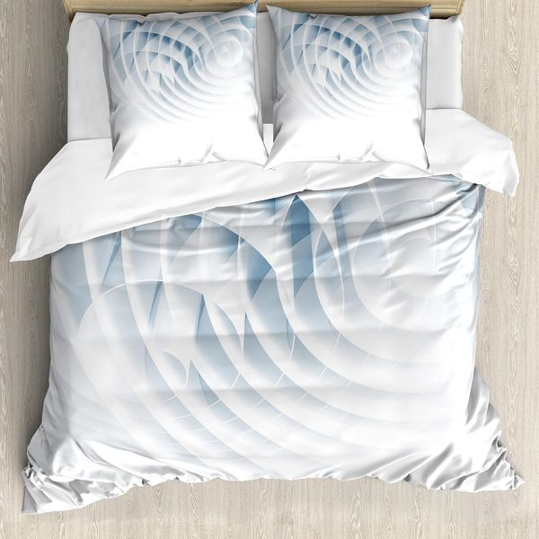 Abakuhaus Copripiumino Geometrico, Digitale Futuristico, Antiacaro, Adatto A Chi Soffre Di Allergie, Con Federe, 200 Cm X 200 Cm - 80 X 80 Cm, Azzurro-image