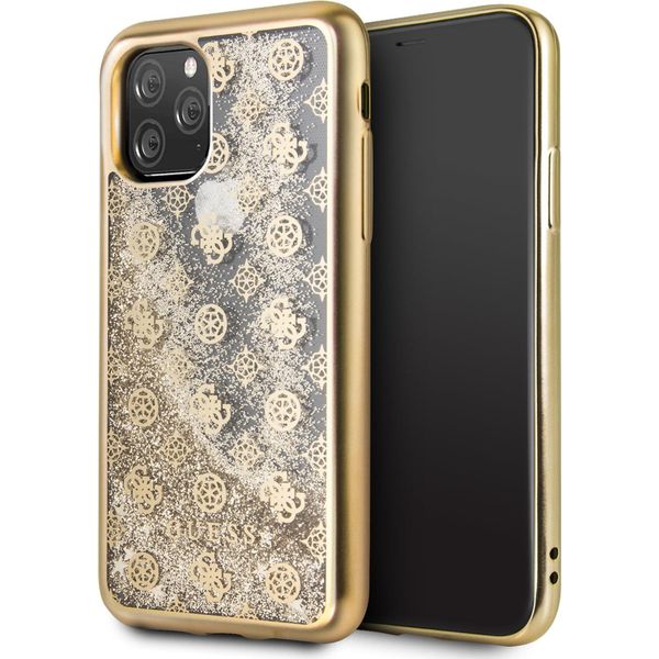 Guess Guhcn58Peolggo Iphone 11 ProzłOty/Oro Custodia Rigida 4G Peony Liquid Glitter-image