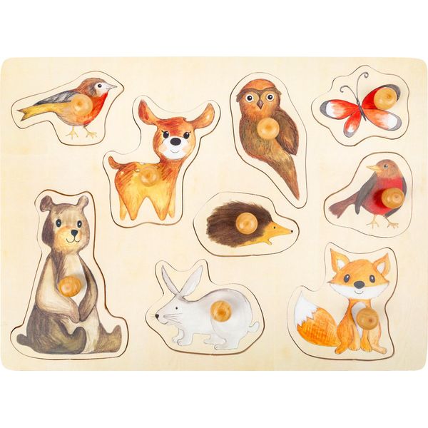 Small Foot 11499 Puzzle In Legno Con Animali Della Foresta Per Bambini-image
