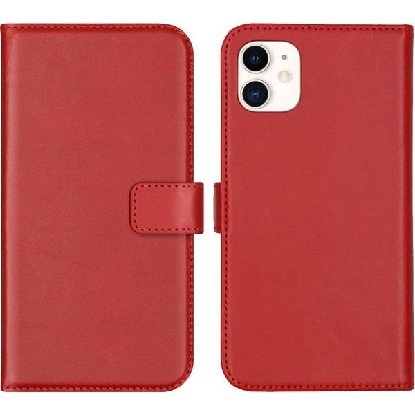 Cover Per Iphone 11 - Vera Pelle - Custodia Selencia Flip Flap - Rosso-image