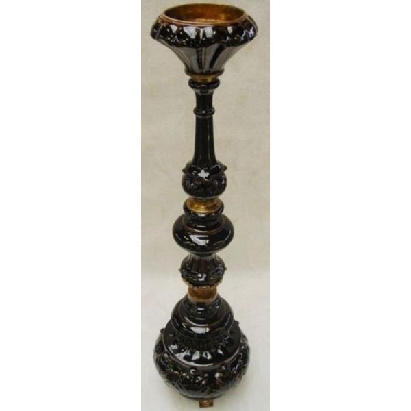 Casa Padrino Candeliere Liberty Nero/Ottone H. 93 Cm - Candeliere In Porcellana - Accessori Barocco E Liberty Deco-image