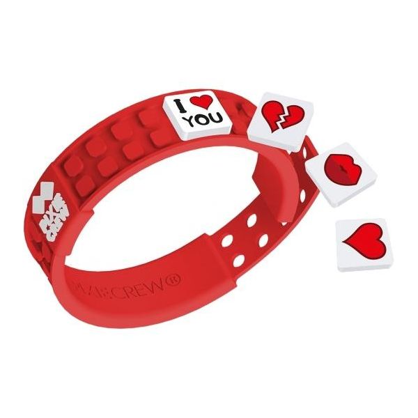 Pixie Crew Bracciale Romantico In Pixel A Tema Amore Rosso-image
