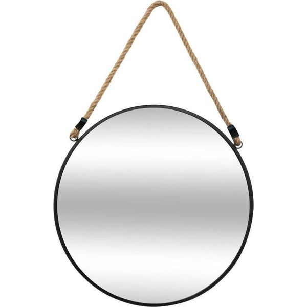Spiegel "Seil"" Schwarz - Metall D 38 Cm - Atmosphera Interior Designer"-image