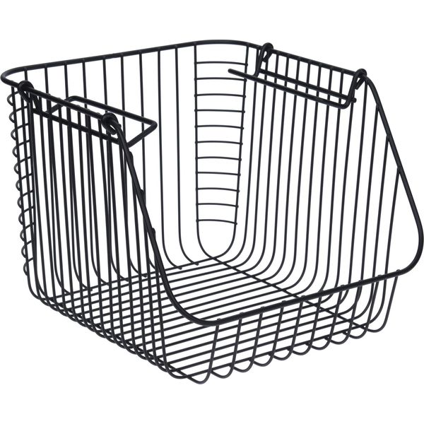 Cestino Portaoggetti Excellent Houseware, Metallo, 29X27X21 Cm, Nero-image
