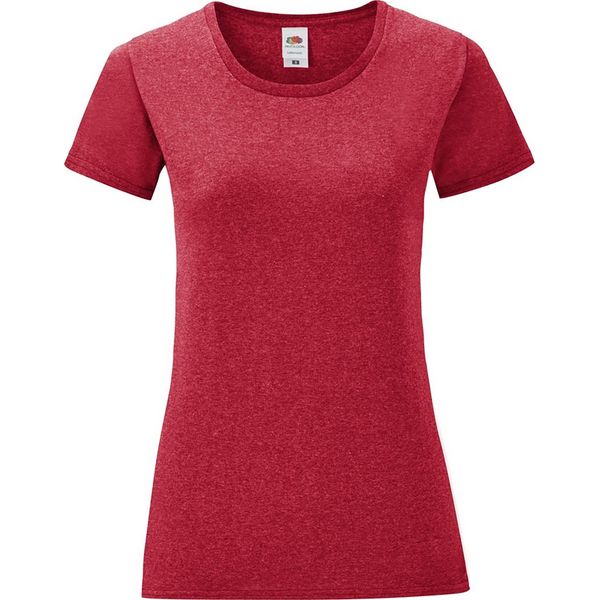 T-Shirt Fruit Of The Loom Donna Iconic, Manica Corta PC3400 (Xl) (Rosso Melange)-image
