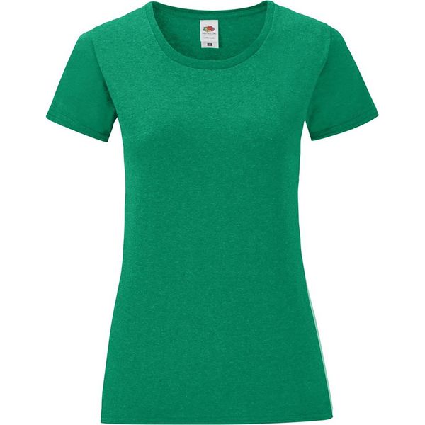 Maglietta Fruit Of The Loom Iconic Da Donna, Manica Corta PC3400 (L) (Verde Screziato)-image