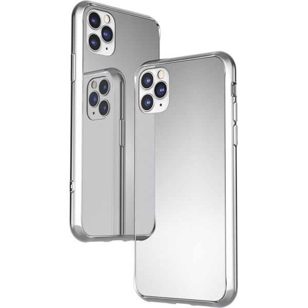 Nalia Specchio Custodia In Vetro Temperato Per Iphone 11 Pro, Specchio Custodia 9H Temperato Copertura Argento-image