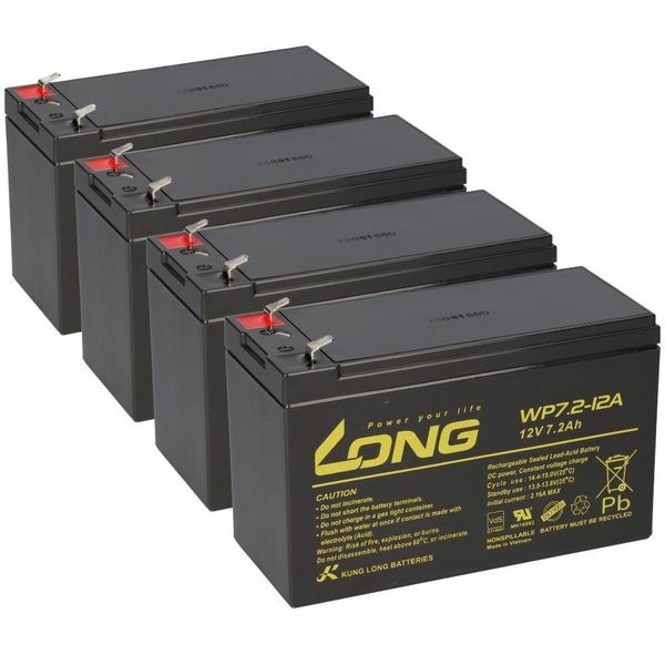 4X Kung Long Vds WP7.2-12A F1, 12V, 7,2 Ah Batteria Agm Al Piombo 4,8 Mm Faston-image