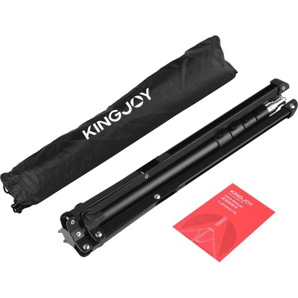 Kingjoy FL2019 Treppiede Metallico Regolabile Con Portata Di 8 Kg E Vite Da 1/4 Di Pollice Altezza Massima 180 Cm Con Borsa Di Trasporto Per Studio Fotografico Riflettore Softbox Led Luce Video Ombrello-image