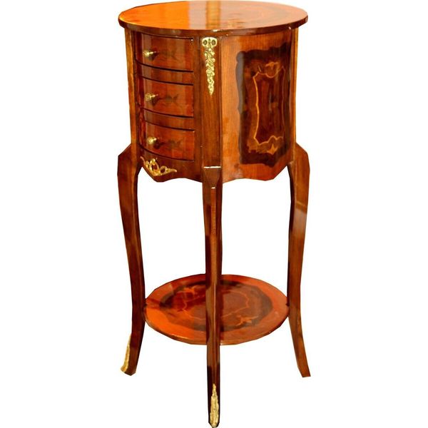 Casa Padrino Cassettiera Barocca Marrone 80 X 40 Cm - Tavolino In Stile Antico - Tavolino Da Telefono - Arredamento-image