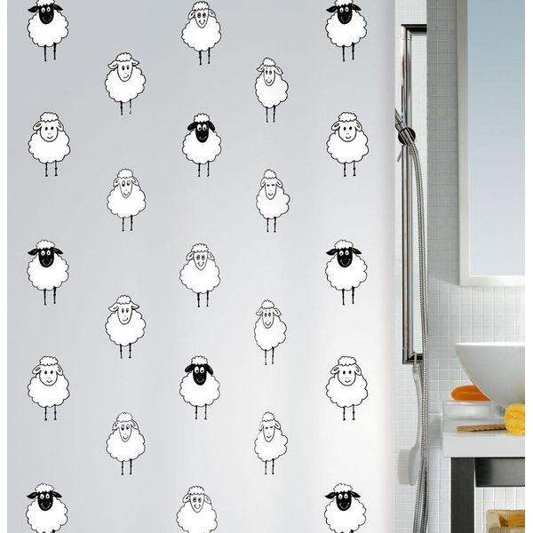 Spirella Tenda Da Doccia Antimuffa - Antibatterica, Lavabile, Impermeabile, Peva, "Lana"" 180X200Cm Bianco.."-image
