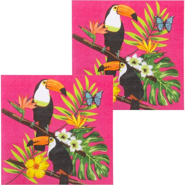 Tovaglioli Tucano Decorazione Festa 20 Pezzi Colorati 33X33Cm - Taglia Unica-image