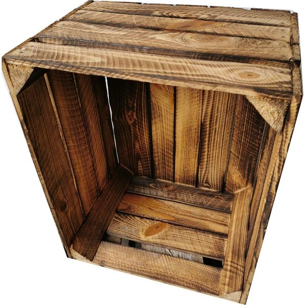 Holzkisten 2Er Set Vintage Geflammt 50 X 40 X 30Cm-image