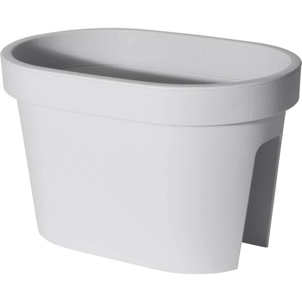 3.10 Vaso Da Balcone Ovale - Colore: Grigio - Dimensioni: 40X26 Cm (Piccolo / Grigio)-image