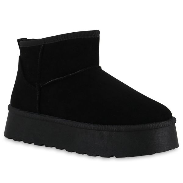 Van Hill Stivali Invernali Foderati Caldi Da Donna Scarpe Con Suola Profilata 840874, Colore: Nero, Taglia: 40-image