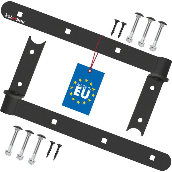 Kotarbau® Set Di 2 Cerniere Per Persiane Nero 300 Mm Cerniere A Croce In Acciaio Verniciato A Polvere Cerniera Per Porta In Legno Cerniera Per Finestra Cerniera Per Porta In Legno Cerniere Per Porte Pesanti Cerniera Angolare Cerniera Per Porta Cerniera Per Persiana Con Supporto-image
