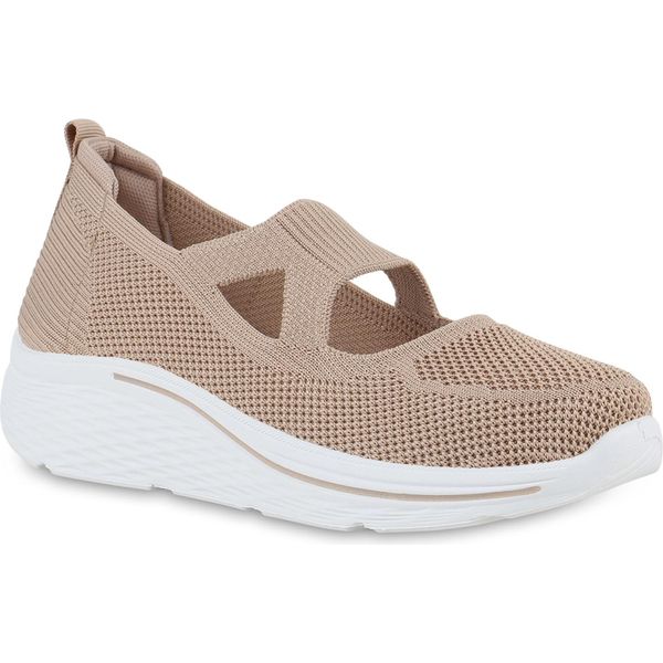 Van Hill Scarpe Sportive Da Donna Slip On Scarpe Sportive Con Suola Profilata 841667, Colore: Khaki, Taglia: 40-image