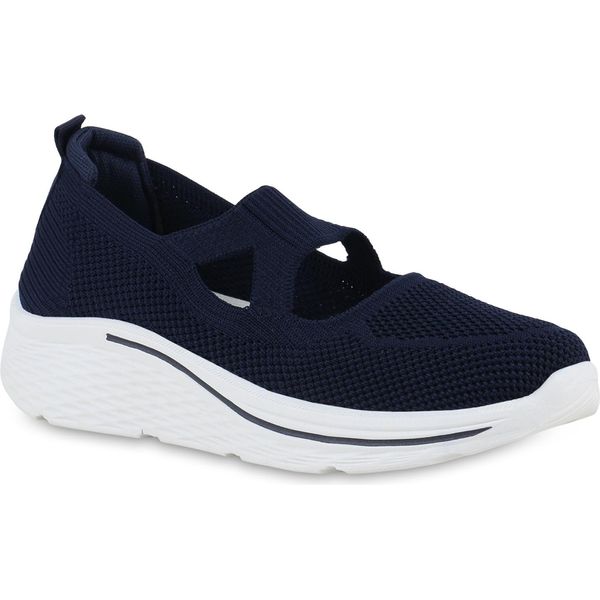 Van Hill Scarpe Sportive Da Donna Slip On Scarpe Sportive Con Suola Profilata 841667, Colore: Blu Scuro, Taglia: 40-image