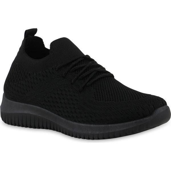 Van Hill Scarpe Da Corsa Da Donna Scarpe Sportive Con Suola Profilata In Maglia 841704, Colore: Nero, Taglia: 40-image