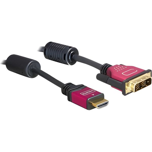 Delock 84344 Hdmi-Kabel Delock Premium Hdmi A -> DVI(18+1) St/St 5.00M-image