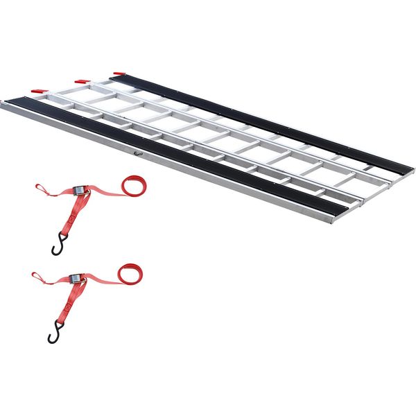 Succebuy Rampe In Alluminio Pieghevoli Extra Larghe 85" X 54"", Capacità Di 1500 Libbre Per Moto, Moto Da Cross, Rimorchi, Atv, Utv, Trattori Da Giardino, Tosaerba, 3 Pezzi"-image