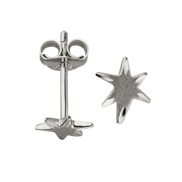 Paar Ohrstecker Jobo "Stern-Ohrringe", Silber (Silber 925), Ohrringe, Damen, Silber 925 (Sterlingsilber), 925 Silber Rhodiniert-image
