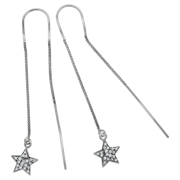 Paar OhrhäNger Vivance "925/- Sterling Silber Sterne", Weiß (Weiß, Weiß), Ohrringe, Damen, One-Size, Silber 925 (Sterlingsilber)-image