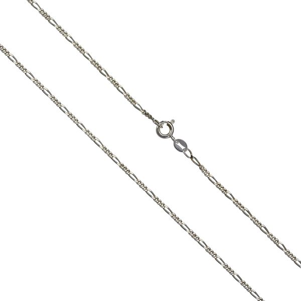 Collierkettchen Vivance "925/- Sterling Silber Figarokette", Weiß, Halsketten, Damen, 45Cm, Silber 925 (Sterlingsilber), L: 45 B: 2Mm, GläNzend, B:2Mm-image