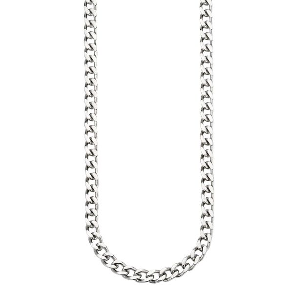 Edelstahlkette Bruno Banani "Schmuck Geschenk Halskette Panzerkette Silber" Gr. 55, Silber (Edelstahlfarben), Halsketten, Herren, 55, Edelstahl, L: 55 B: 6Mm, Edelstahlkette, B:6Mm-image