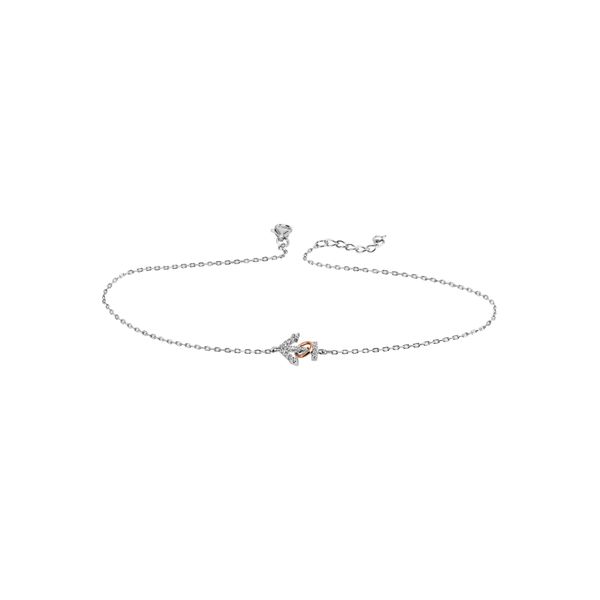 FußKette Firetti "Schmuck Geschenk Silber 925 KöRperschmuck Ankerkette", Rosa (Silberfarben, RoséGoldfarben, Weiß, Weiß), FußKetten, Damen, Silber 925 (Sterlingsilber), Mit Zirkonia (Synth.)-image