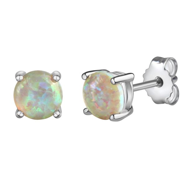 Paar Ohrstecker Vivance "925/- Sterling Silber Rhodiniert Opal Weiß", Weiß (Weiß, Weiß), Ohrringe, Damen, One-Size, Silber 925 (Sterlingsilber)-image