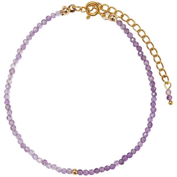 Armband Firetti "Schmuck Geschenk Messing Armschmuck Armkette Edelstein", Lila (Gelbgoldfarben, Lila, Kristallweiß, Lila, Kristallweiß), ArmbäNder, Damen, 21Cm, Messing, Armband, Made In Germany - Mit Amethyst, Bergkristall-image